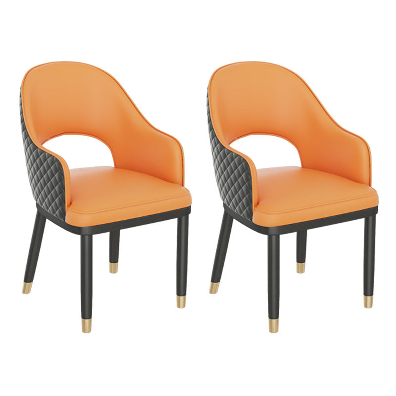 Silla escandinava con brazo trasero abierto, silla lateral de piel sintética