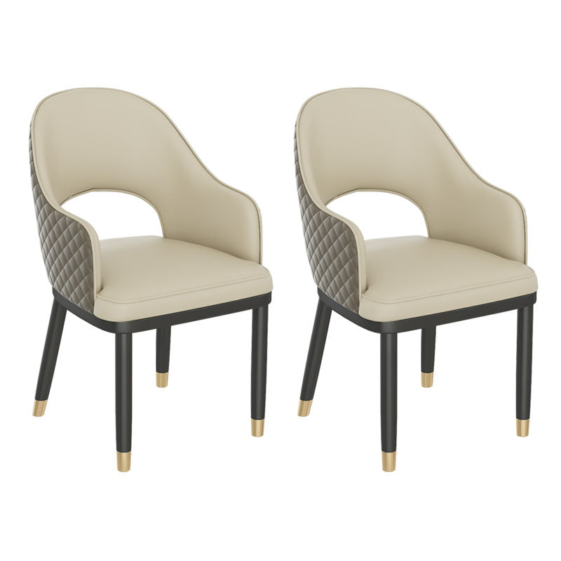 Silla escandinava con brazo trasero abierto, silla lateral de piel sintética