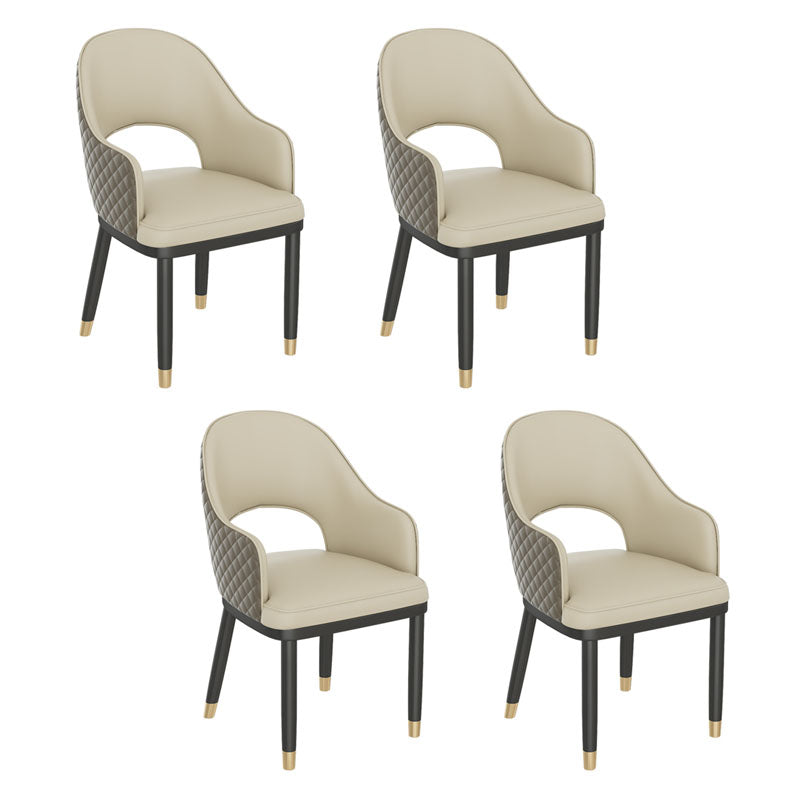 Silla escandinava con brazo trasero abierto, silla lateral de piel sintética