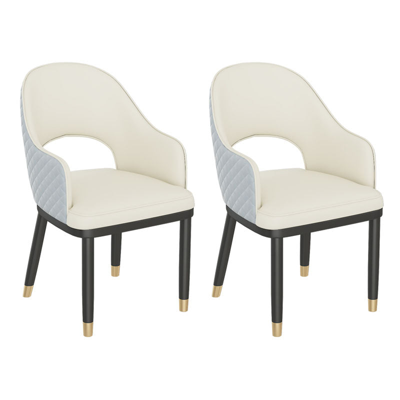 Silla escandinava con brazo trasero abierto, silla lateral de piel sintética