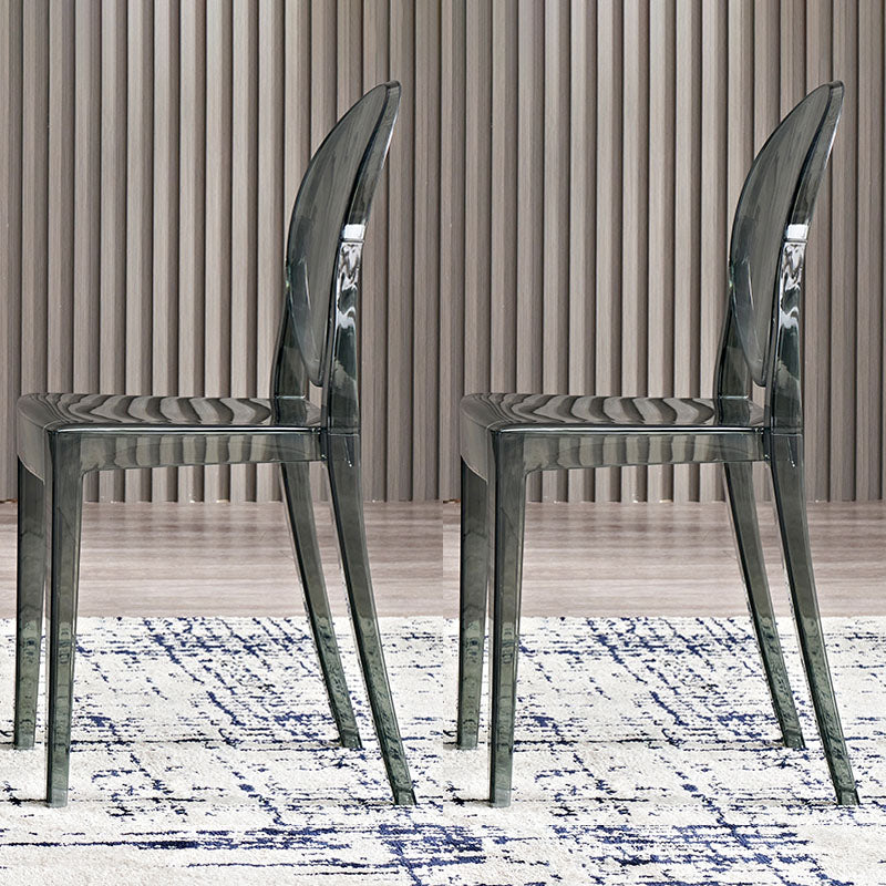 Silla lateral escandinava con respaldo abierto para el hogar, silla sin brazos de comedor de plástico