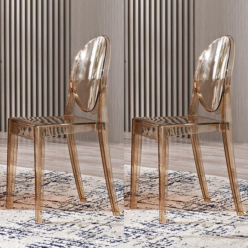 Silla lateral escandinava con respaldo abierto para el hogar, silla sin brazos de comedor de plástico