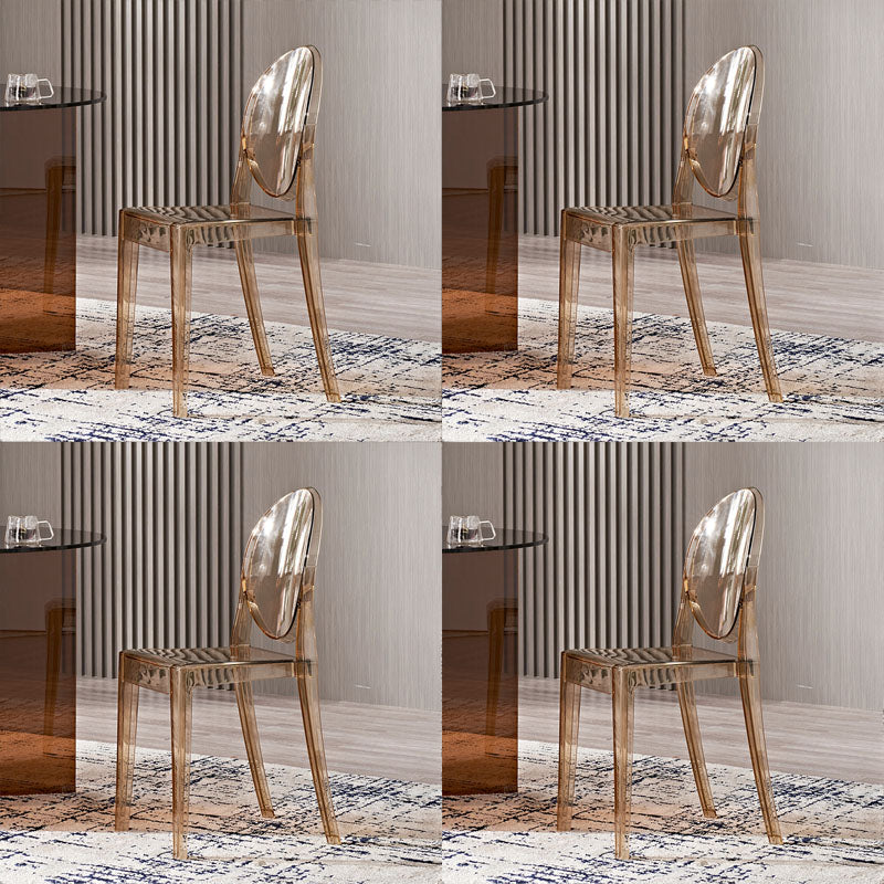 Silla lateral escandinava con respaldo abierto para el hogar, silla sin brazos de comedor de plástico