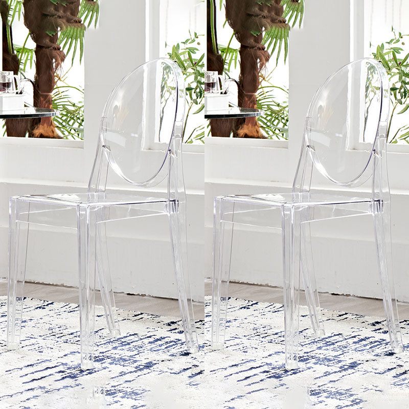 Silla lateral escandinava con respaldo abierto para el hogar, silla sin brazos de comedor de plástico