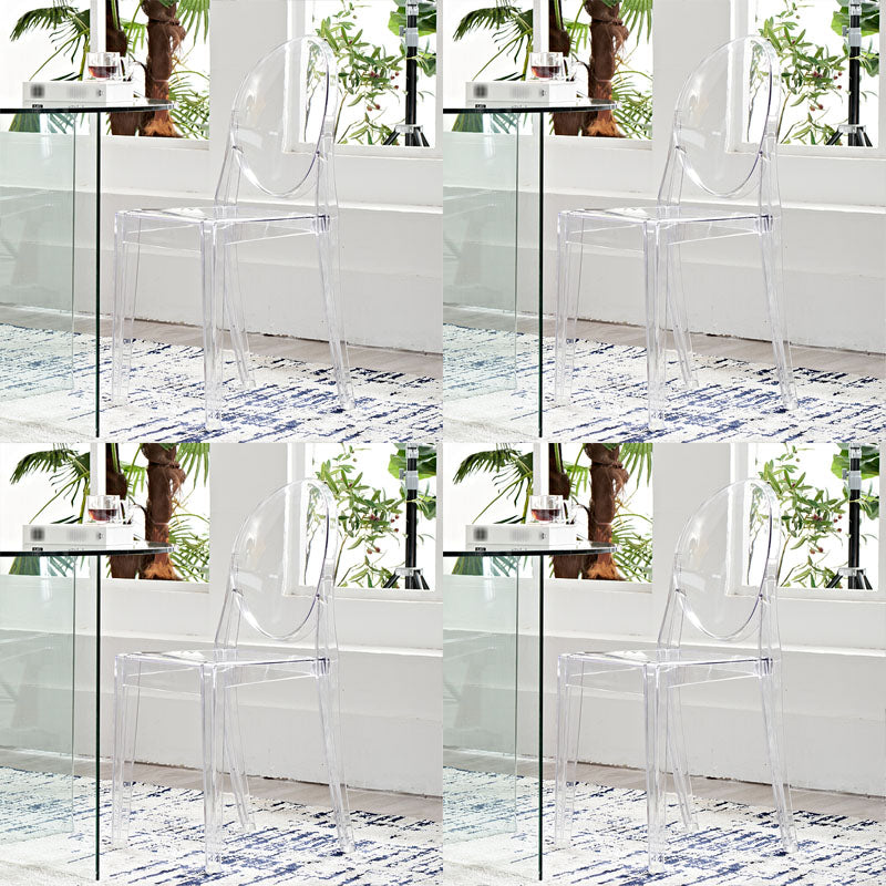 Silla lateral escandinava con respaldo abierto para el hogar, silla sin brazos de comedor de plástico
