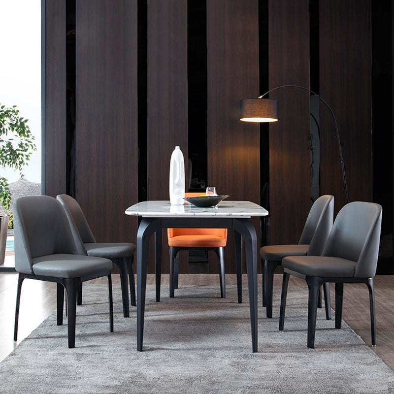 Silla de comedor contemporánea, silla sin brazos con patas de madera para cocina