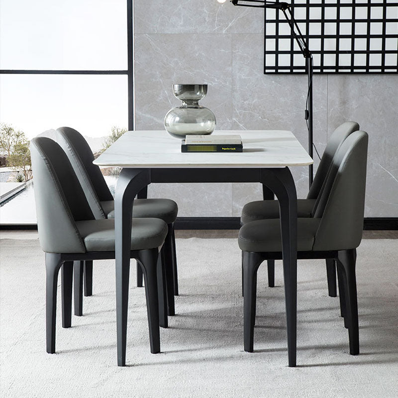 Silla de comedor contemporánea, silla sin brazos con patas de madera para cocina