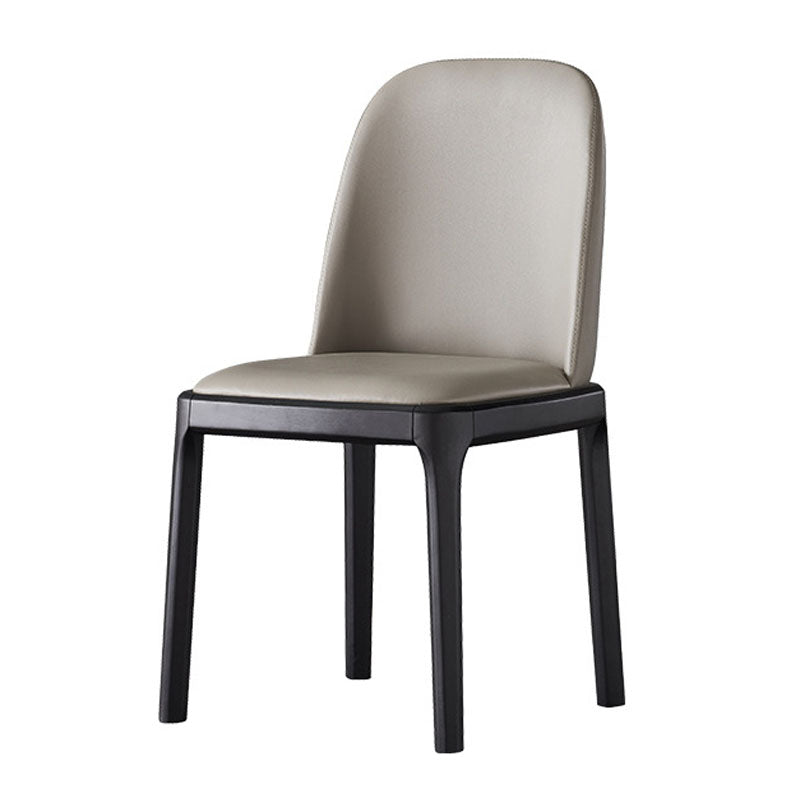 Silla de comedor contemporánea, silla sin brazos con patas de madera para cocina