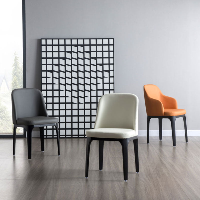 Silla de comedor contemporánea, silla sin brazos con patas de madera para cocina