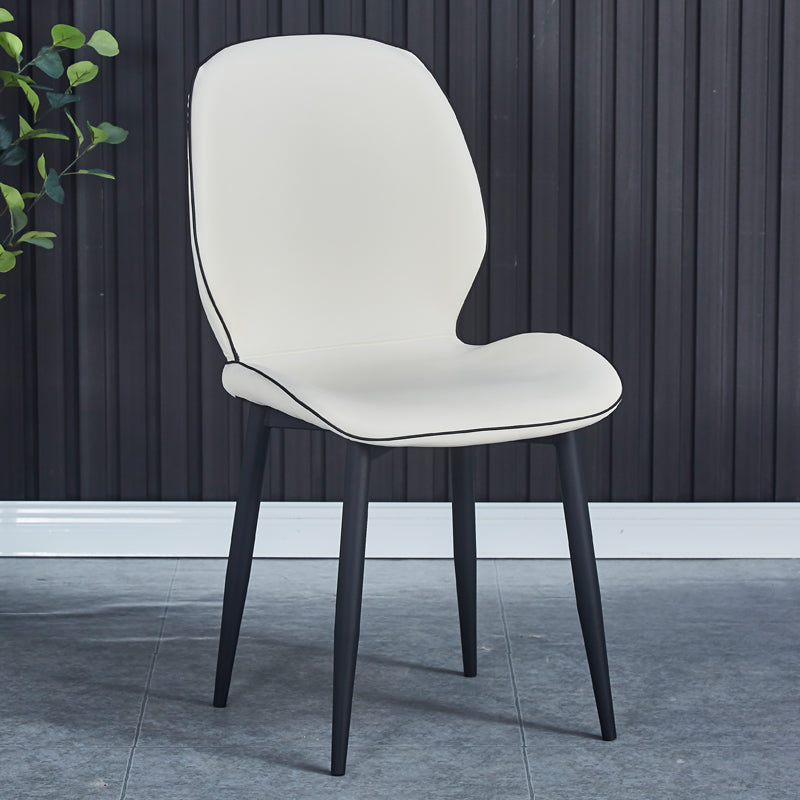 Sillas de comedor de cuero sintético de estilo industrial, silla con respaldo sólido para cocina