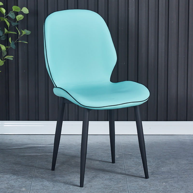 Industrial Style Faux Leather Dining Chairs Solid Back Chair for Kitchen