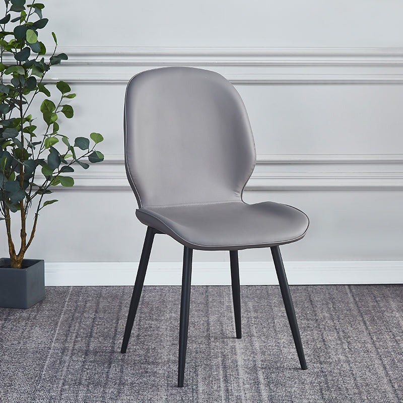 Sillas de comedor de cuero sintético de estilo industrial, silla con respaldo sólido para cocina