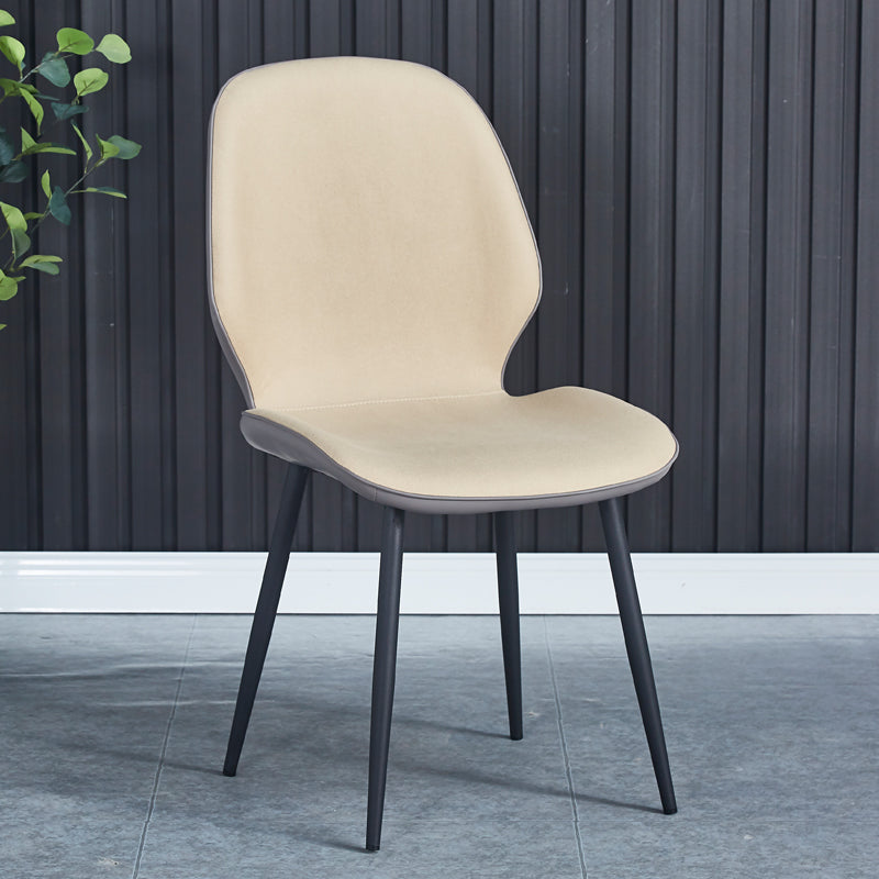 Industrial Style Faux Leather Dining Chairs Solid Back Chair for Kitchen