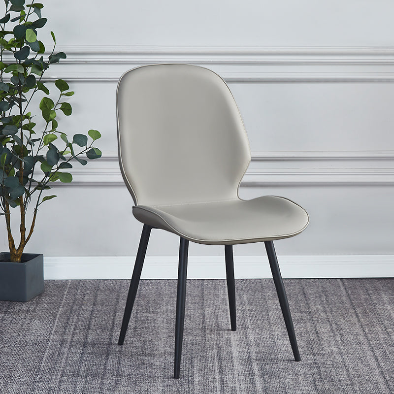Sillas de comedor de cuero sintético de estilo industrial, silla con respaldo sólido para cocina