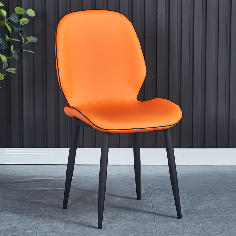 Industrial Style Faux Leather Dining Chairs Solid Back Chair for Kitchen