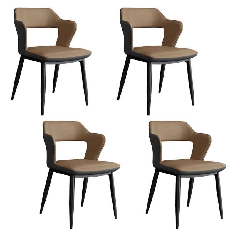 Bras arrière ouvert de style industriel dinant des chaises en cuir de Faux dinant des chaises