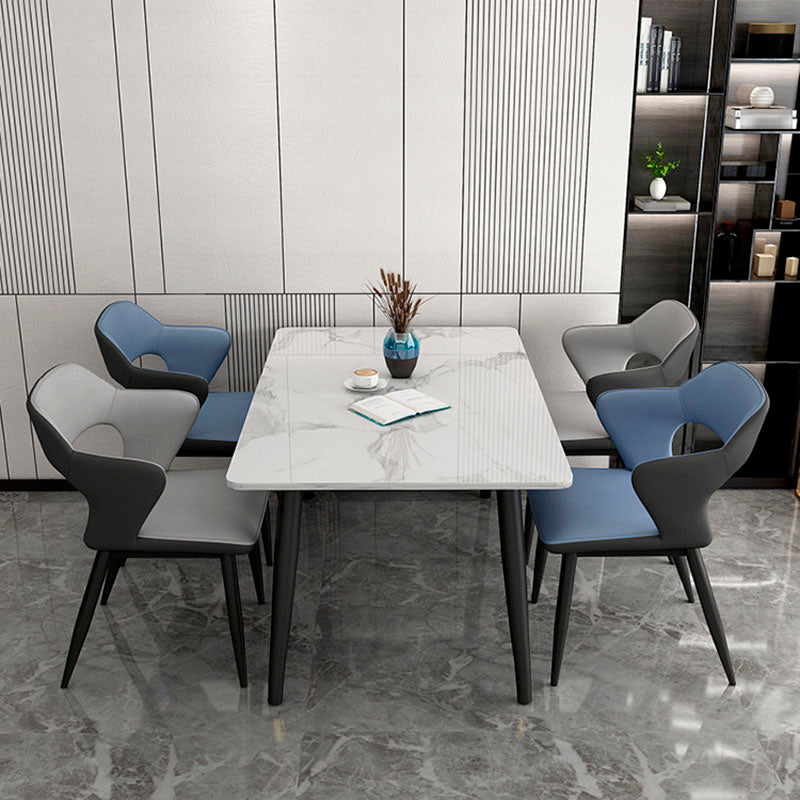 Bras arrière ouvert de style industriel dinant des chaises en cuir de Faux dinant des chaises