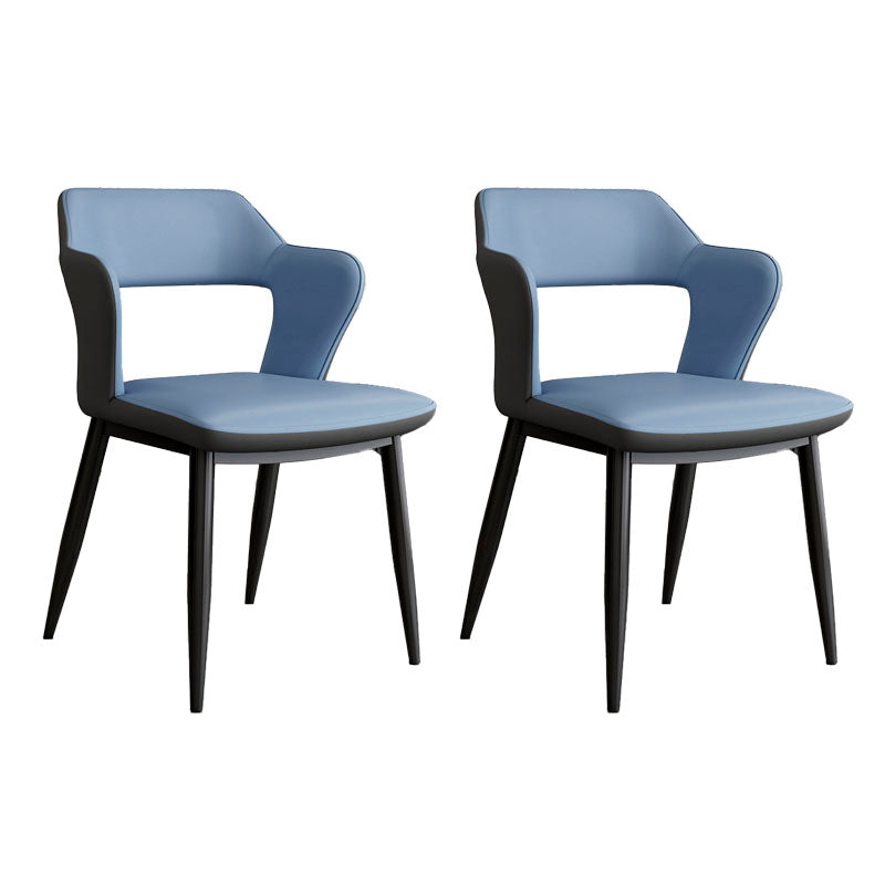 Bras arrière ouvert de style industriel dinant des chaises en cuir de Faux dinant des chaises