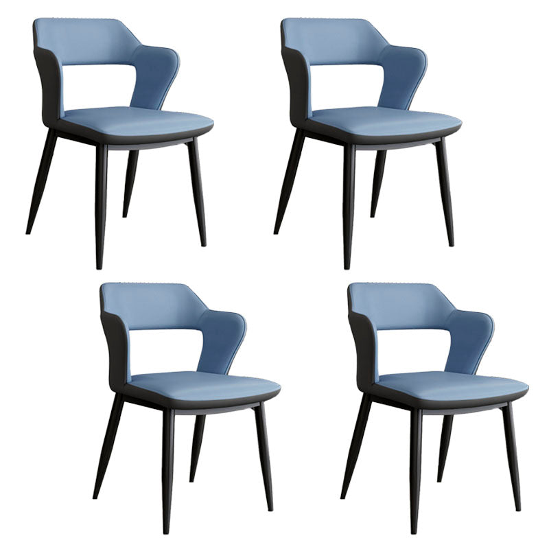 Bras arrière ouvert de style industriel dinant des chaises en cuir de Faux dinant des chaises