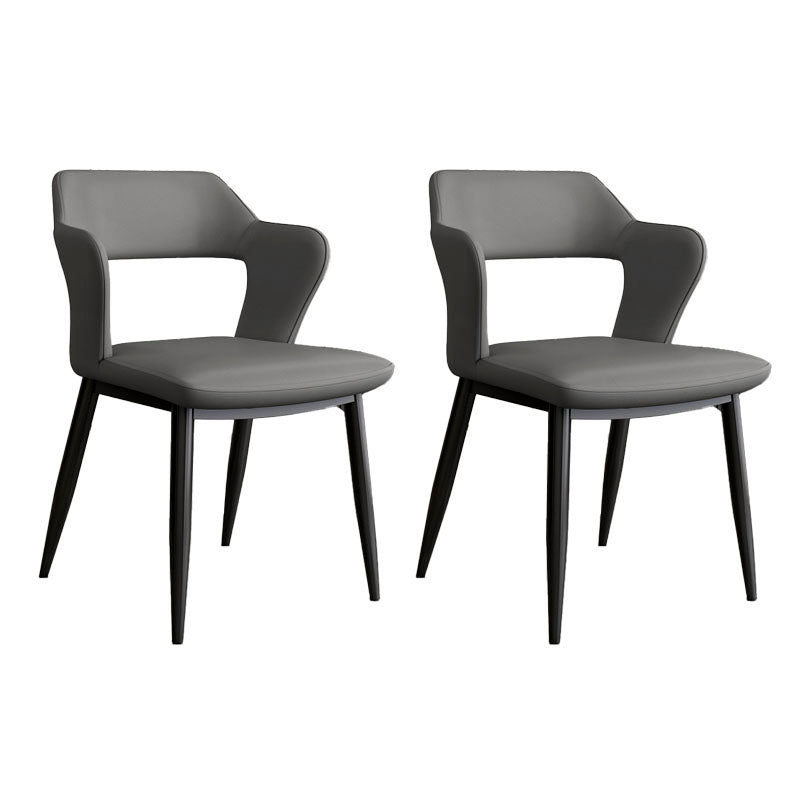 Bras arrière ouvert de style industriel dinant des chaises en cuir de Faux dinant des chaises