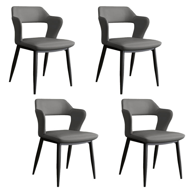 Bras arrière ouvert de style industriel dinant des chaises en cuir de Faux dinant des chaises