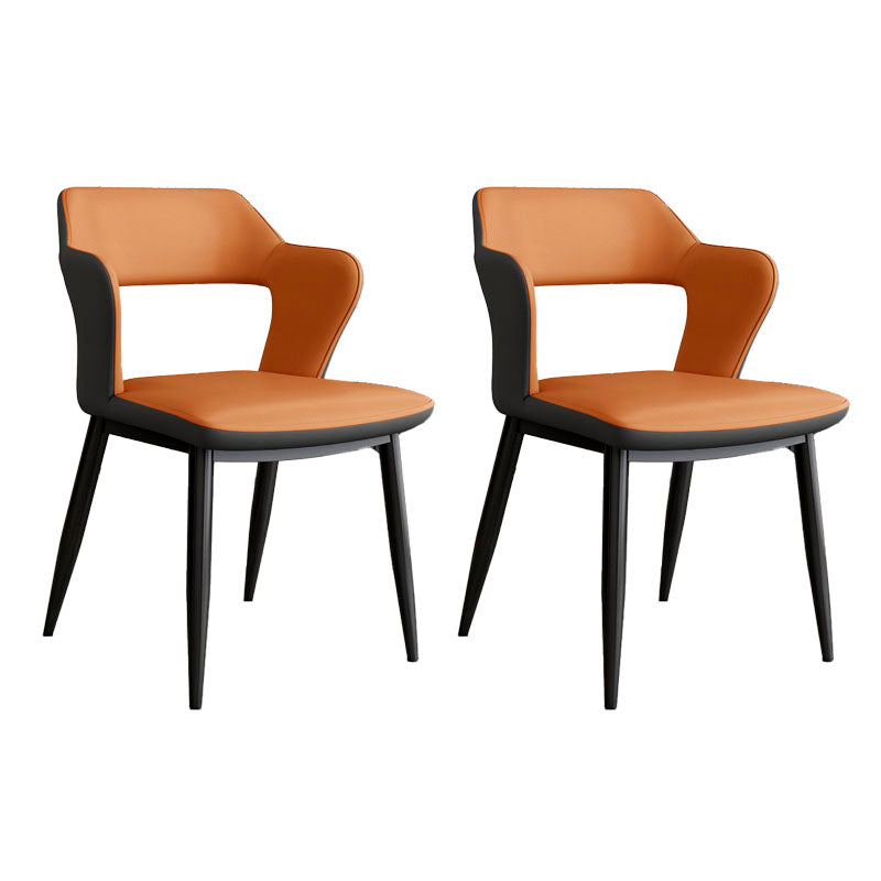 Bras arrière ouvert de style industriel dinant des chaises en cuir de Faux dinant des chaises