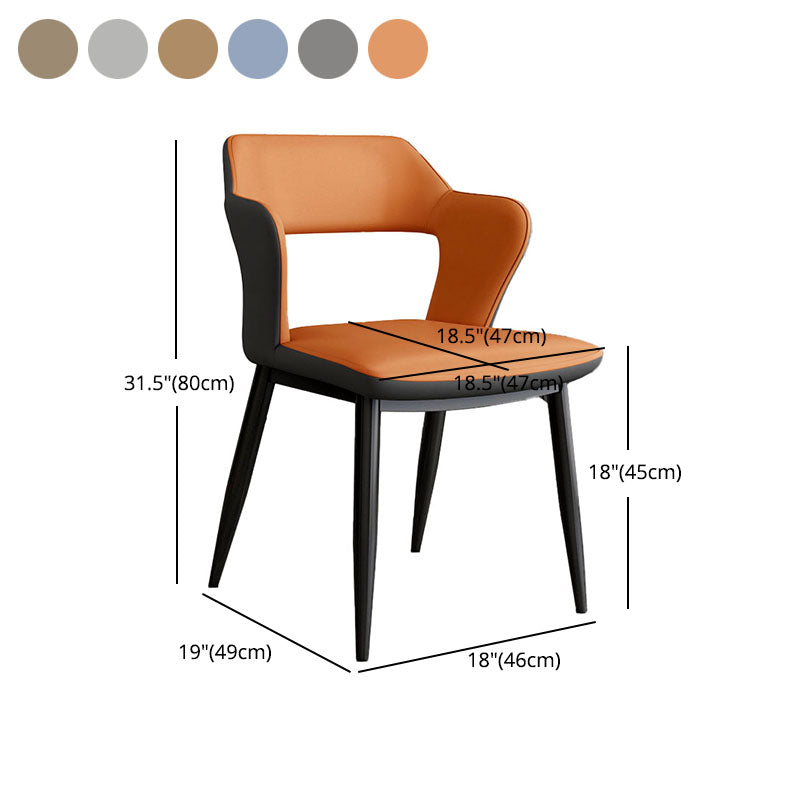 Bras arrière ouvert de style industriel dinant des chaises en cuir de Faux dinant des chaises