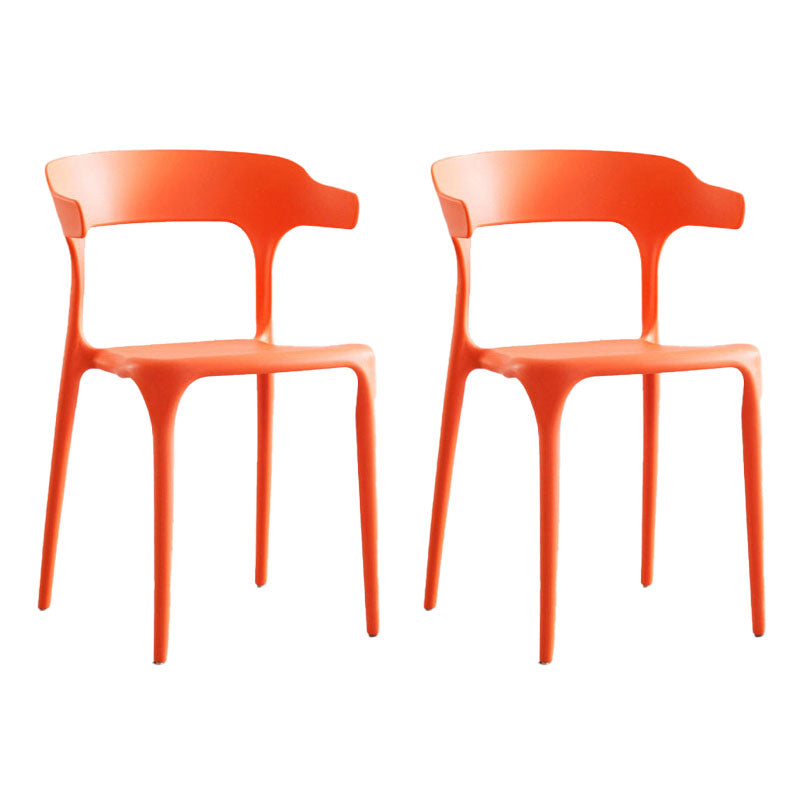 Contemporary Plastic Open Arm Chair Matte Finish Home Dining Chair
