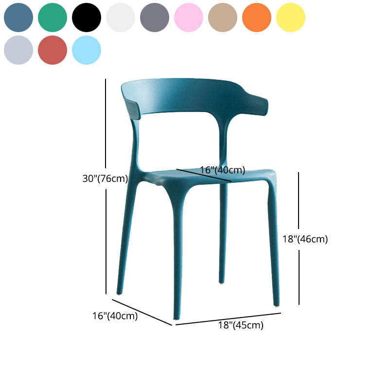 Contemporary Plastic Open Arm Chair Matte Finish Home Dining Chair