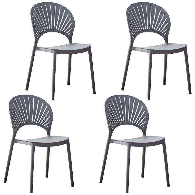 Silla apilable moderna que cena sillas traseras abiertas sin brazos con las piernas plásticas para la cocina