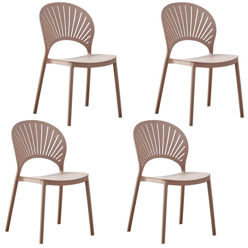Silla apilable moderna que cena sillas traseras abiertas sin brazos con las piernas plásticas para la cocina