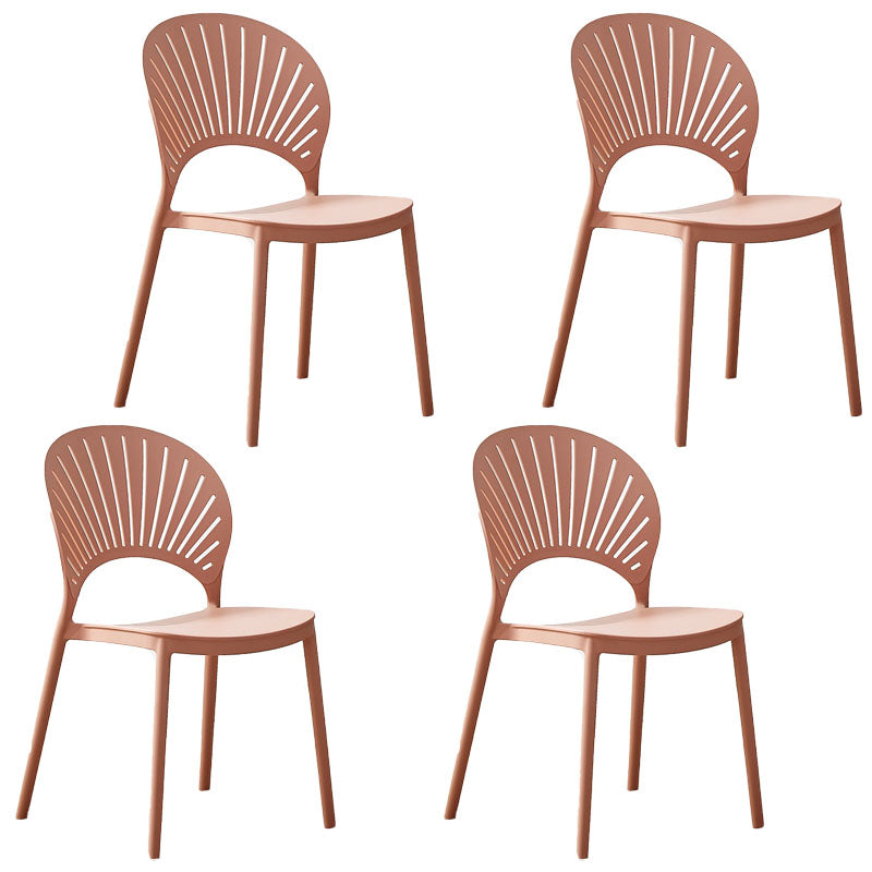 Silla apilable moderna que cena sillas traseras abiertas sin brazos con las piernas plásticas para la cocina