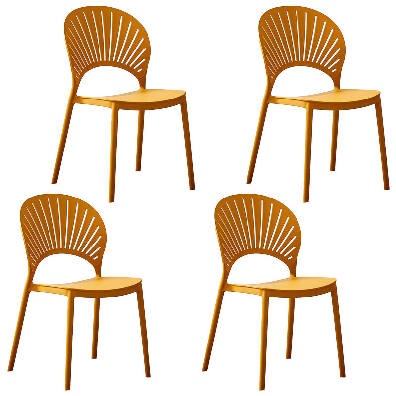 Silla apilable moderna que cena sillas traseras abiertas sin brazos con las piernas plásticas para la cocina
