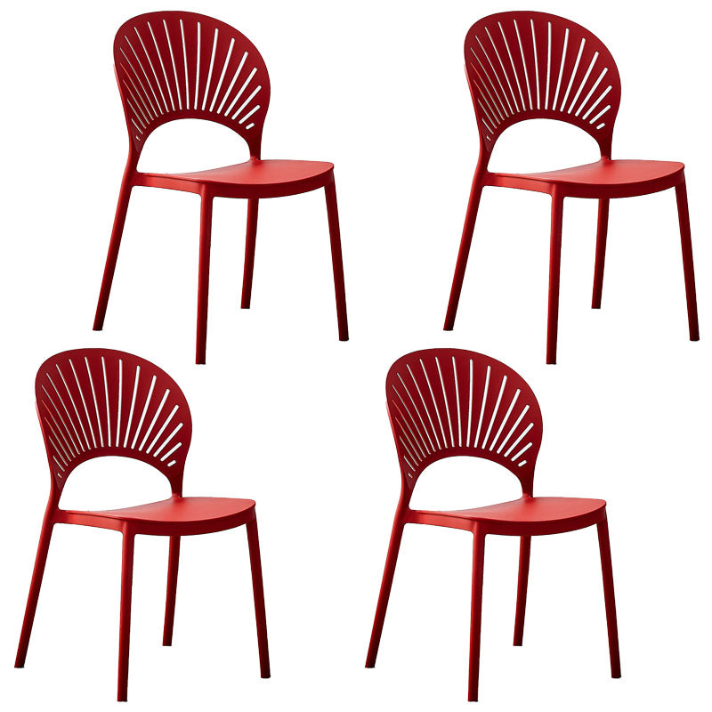 Silla apilable moderna que cena sillas traseras abiertas sin brazos con las piernas plásticas para la cocina