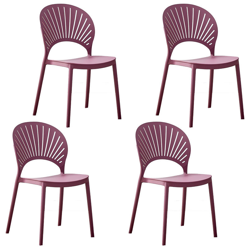 Silla apilable moderna que cena sillas traseras abiertas sin brazos con las piernas plásticas para la cocina