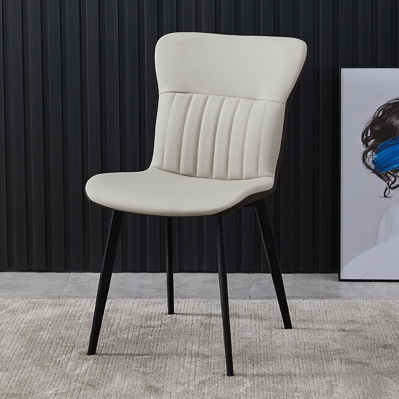 Eigentijdse eetkamerstoelen Armloze stoel met metalen poten voor keuken