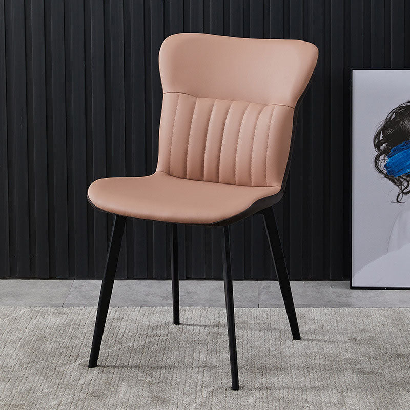 Eigentijdse eetkamerstoelen Armloze stoel met metalen poten voor keuken