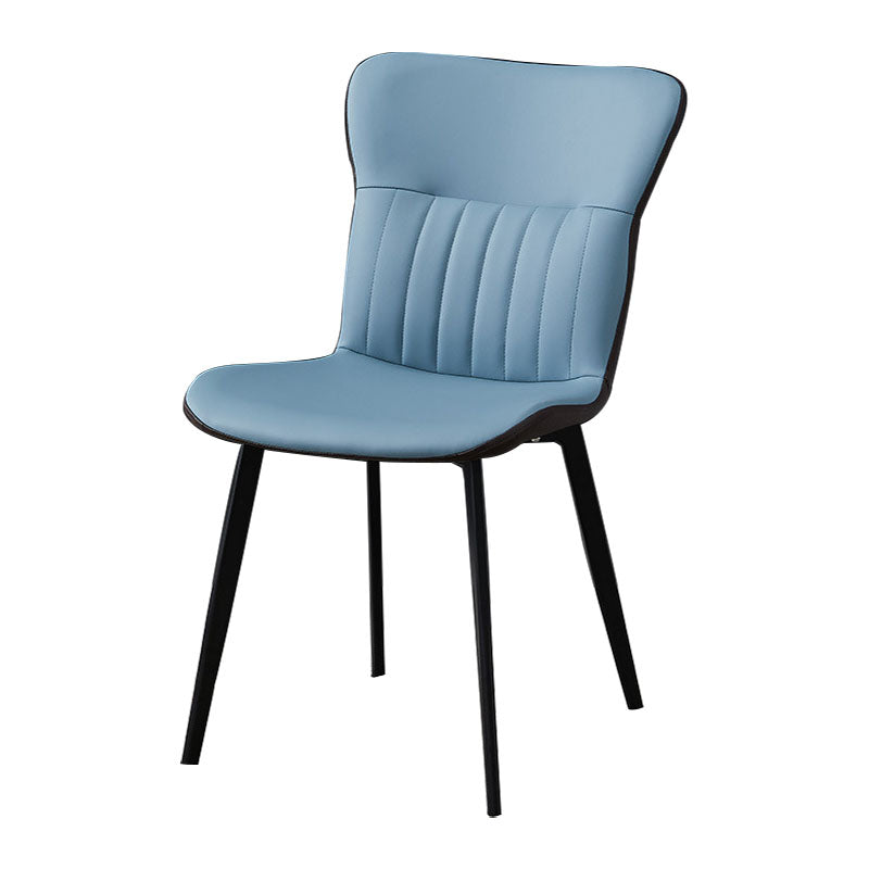 Sillas de comedor contemporáneas, silla sin brazos con patas de metal para cocina