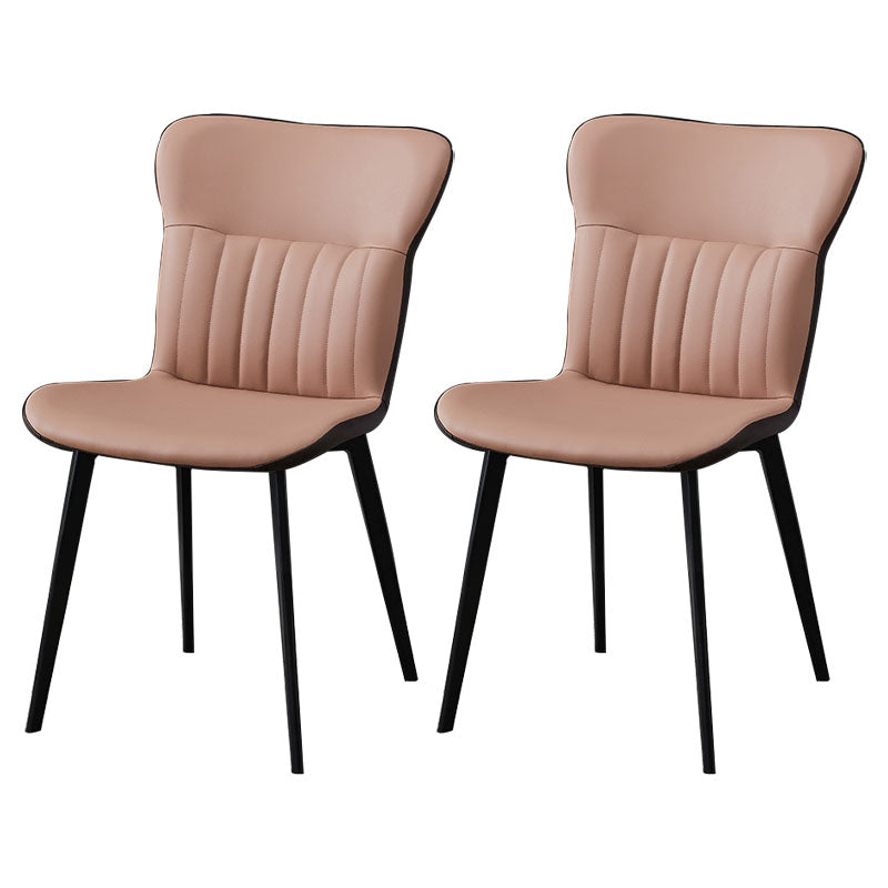 Sillas de comedor contemporáneas, silla sin brazos con patas de metal para cocina