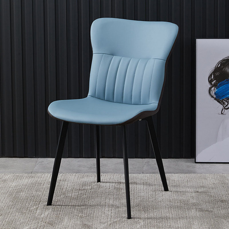 Eigentijdse eetkamerstoelen Armloze stoel met metalen poten voor keuken