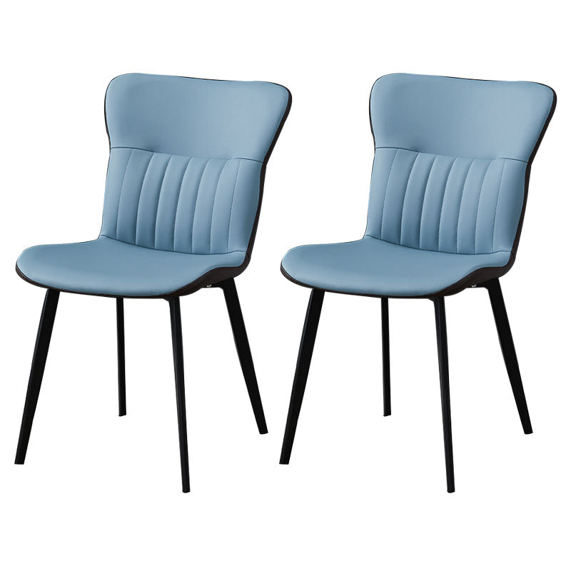 Sillas de comedor contemporáneas, silla sin brazos con patas de metal para cocina