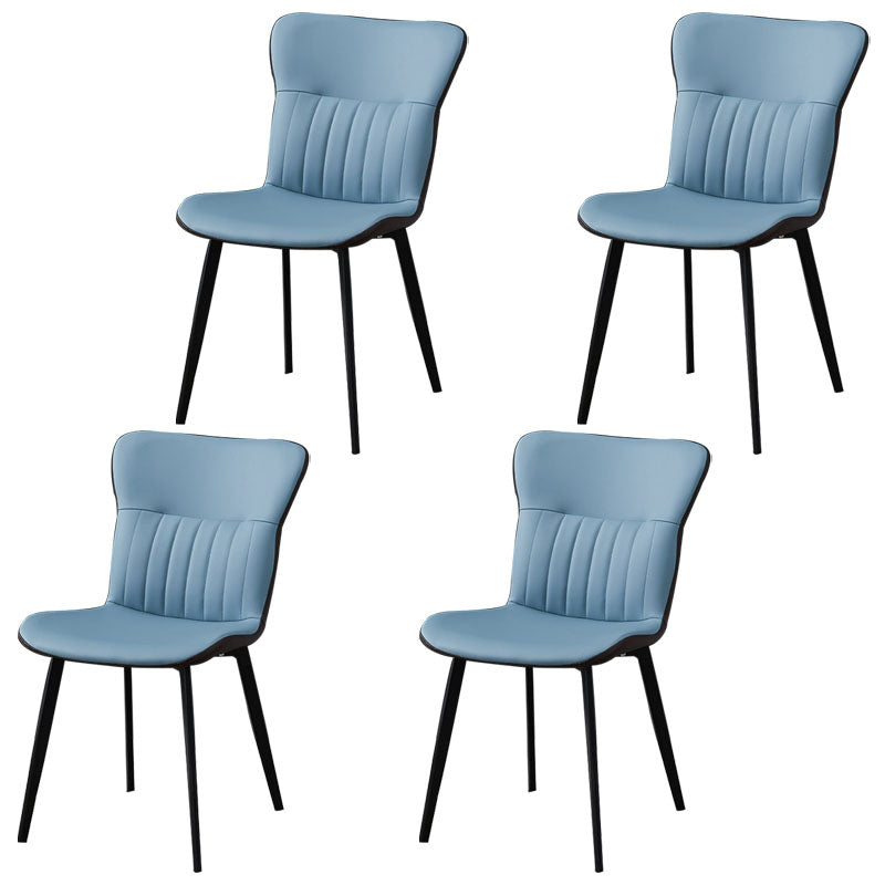 Sillas de comedor contemporáneas, silla sin brazos con patas de metal para cocina