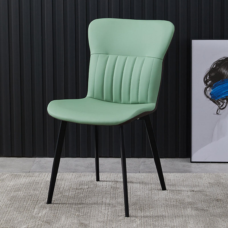 Eigentijdse eetkamerstoelen Armloze stoel met metalen poten voor keuken