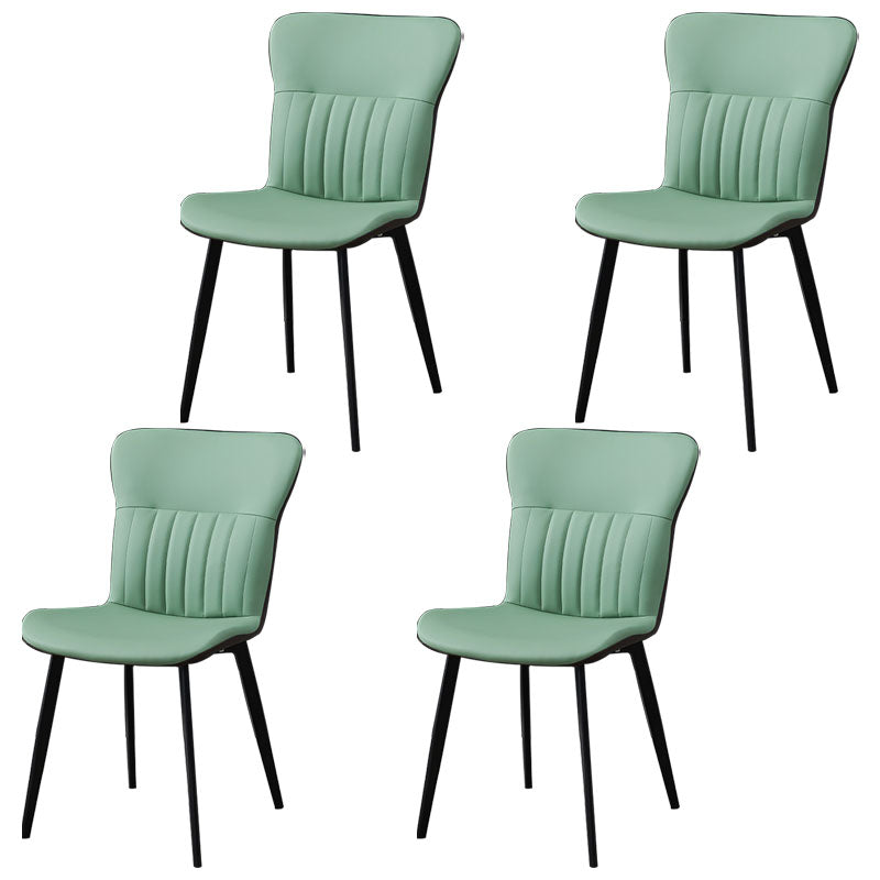 Sillas de comedor contemporáneas, silla sin brazos con patas de metal para cocina