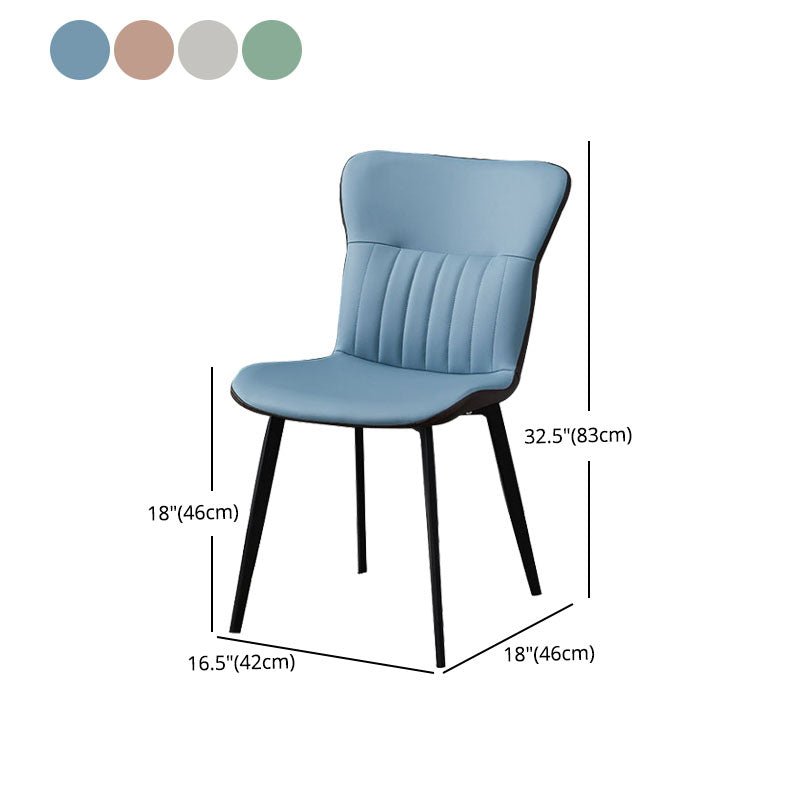 Sillas de comedor contemporáneas, silla sin brazos con patas de metal para cocina