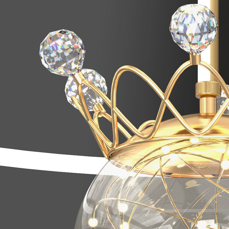 Ball Shape LED Ceiling Lamp Modern Iron 1 Light Flush Mount for Bedroom