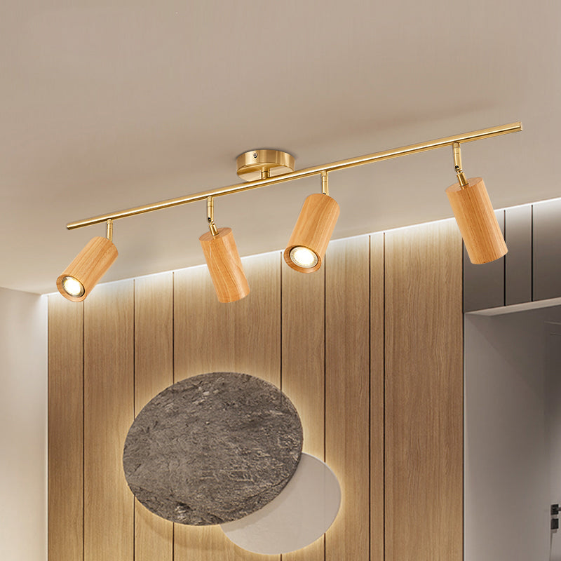 Zylindrische Formschiene Deckenlampe moderne Holzspüschhalterung für Gang