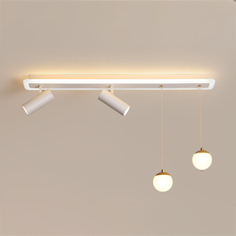 Zylindrische Form LED -Schiene Deckenlampe moderne Eisenspülhalterung für Esszimmer