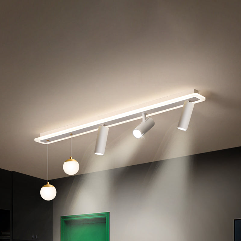 Zylindrische Form LED -Schiene Deckenlampe moderne Eisenspülhalterung für Esszimmer