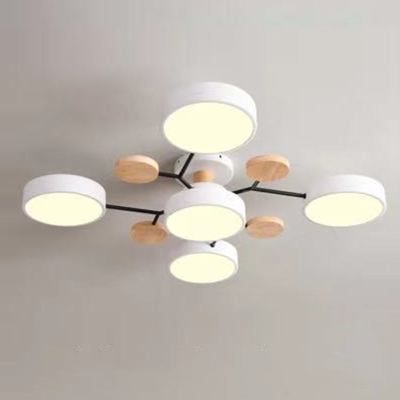 Macaron Molecular LED Ceiling Fixture Metal Living Room Semi Flush Mount Light